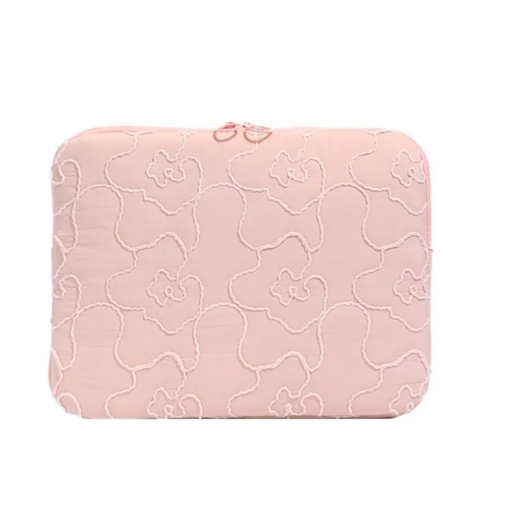 11/14 Inch Laptop Bag Soft Shockproof Tablet Sleeve Case Large Capacity Embroidery Flower for MacBook/iPad/DELL