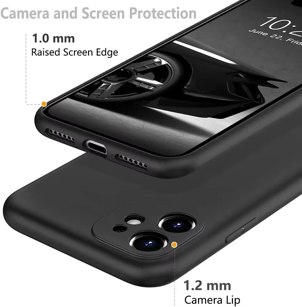 Czarne, odporne na wstrząsy silikonowe etui na telefon TPU do Iphone 15 14 13 12 Pro 11 Pro Max X Xs XR 6 6S 7 8 Plus Etui ochronne na obiektyw