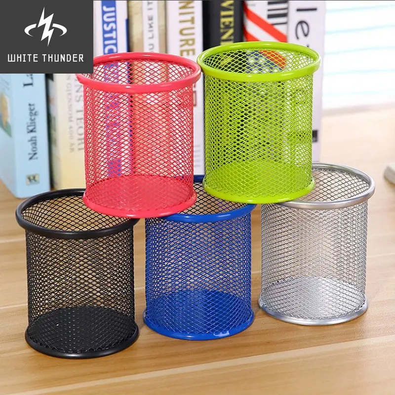 

Metal Simple Round Pen Holder Solid Pen storage organizer Pencil Stand Holders Student Stationery Container