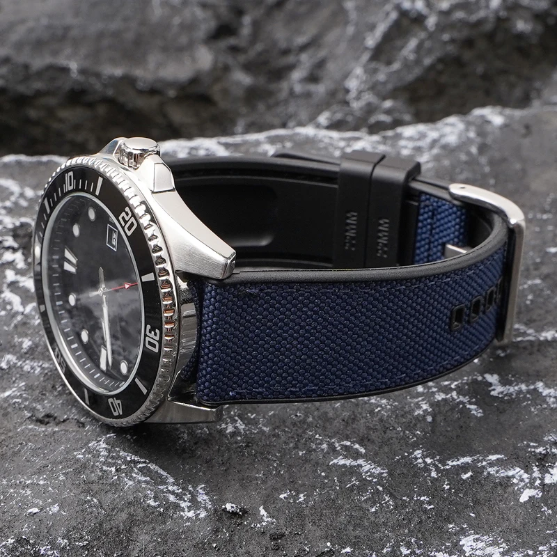 Canvas Rubber Strap 20mm 22mm 24mm Quick Release Waterproof Watchband Men Military Nylon Bracelet Watch Band for Seiko for Casio