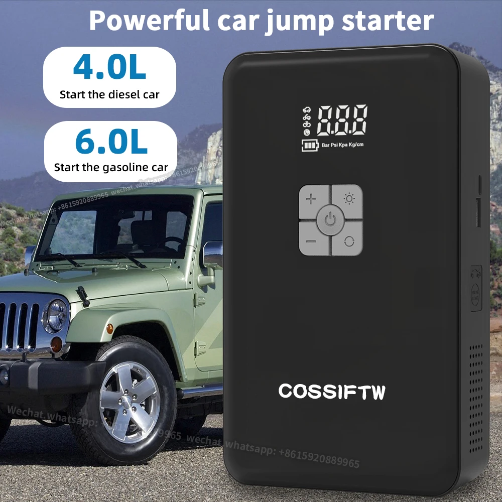 COSSFITW 12-Volt UltraSafe Lithium Jump Starter Portable Power Bank Charger Car Battery Booster Pack 6000mah