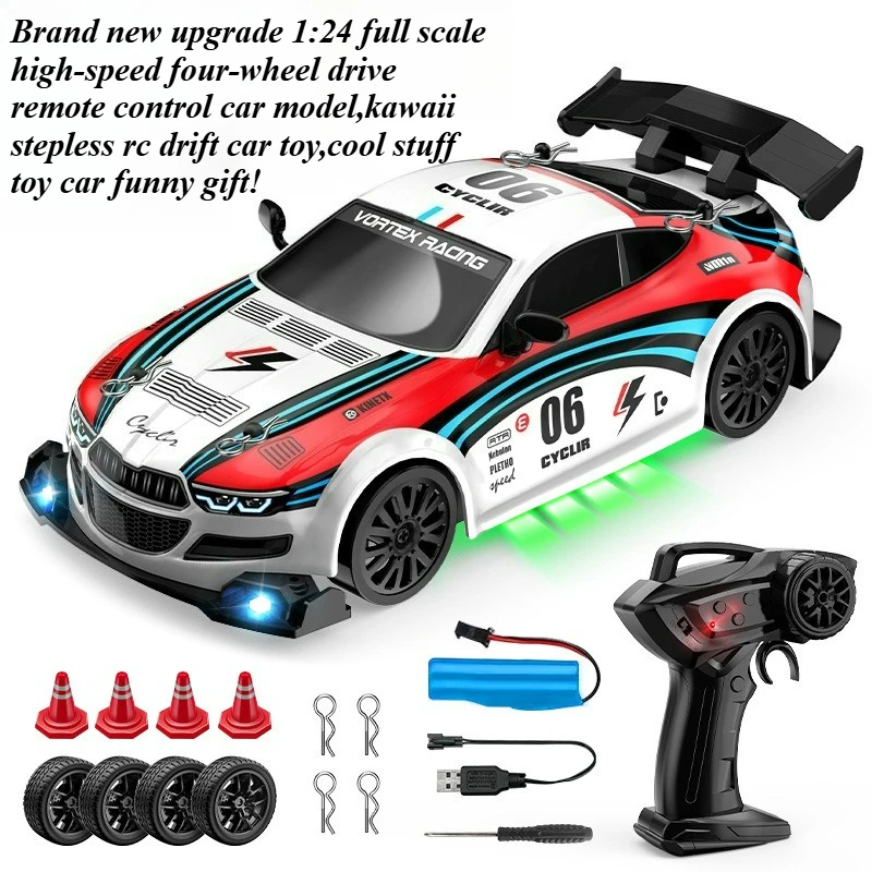 Cool Stuff Toy Car Funny Gift-Hot 1:24 High-speed 4WD Rc Drift Car,Remote Control Car Model,Infinite Speed Rc Cars,Toys for Boys