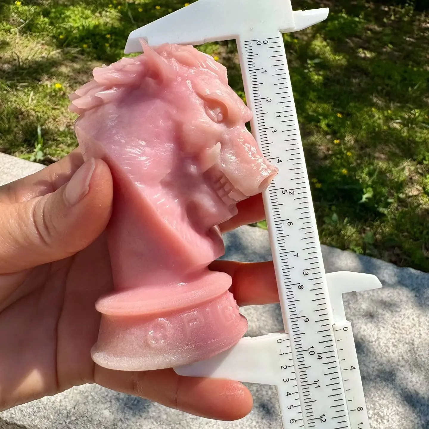 Natural Pink Opal Wild Boar Head Carving Healing Mineral Polished Home Decor Ornament Gift-Quality Stone Figurine