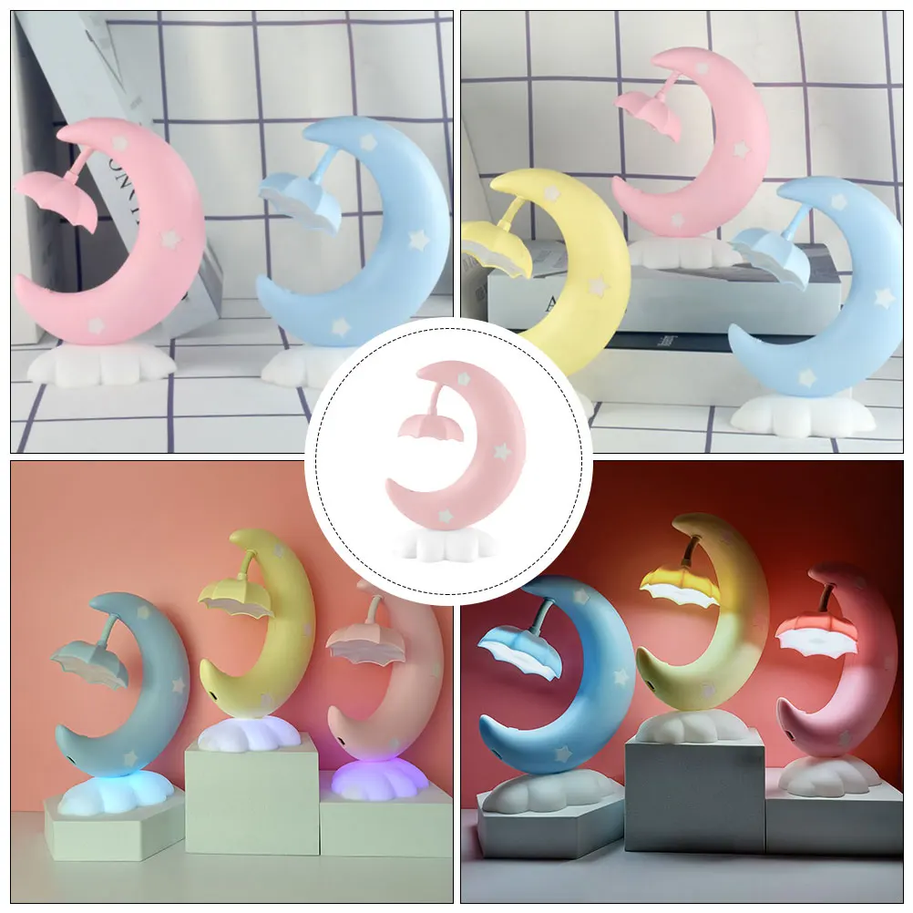 

LED Moon Boat Night Light Adorable Table Lamp for Home Decor Creative Bedside Light Multifunctional Sharpener Compact Size