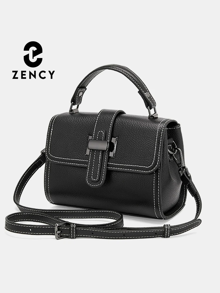 Zency Genuine Leather Top-handle Bag For Women Envelope Bags Luxury Designer Shoulder Handbag Small Crossbody Purse