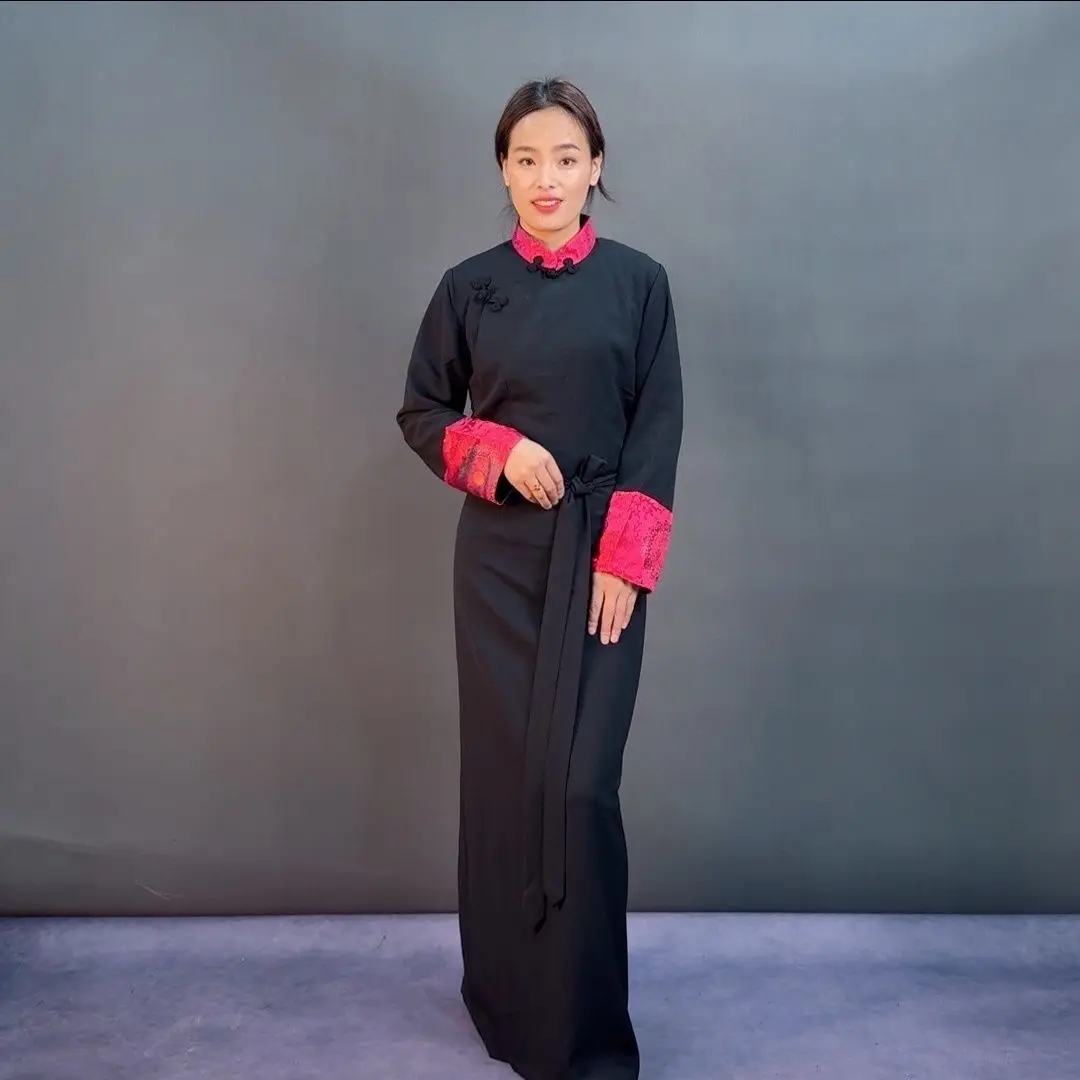 

Tibetan-style stand-up collar bora skirt long spring and summer new