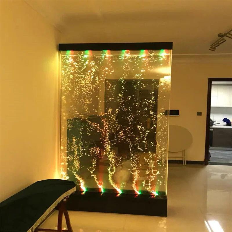 Customized water curtain wall, flowing water wall, large acrylic screen partition porch fish tank, living room aquarium