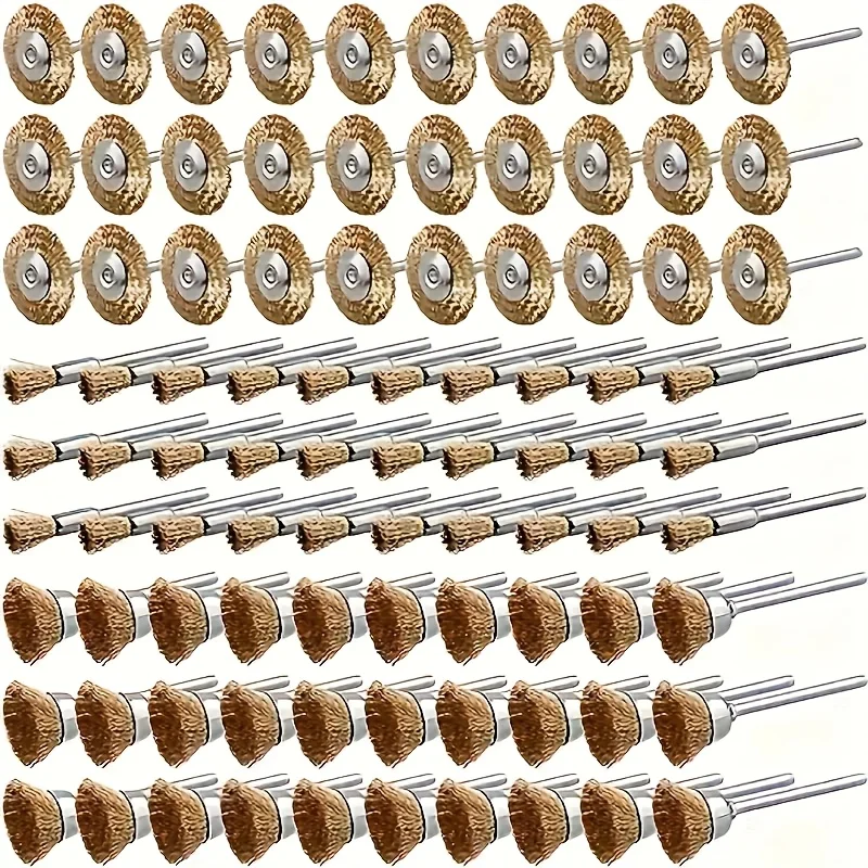 

15 piece set of steel and copper wire brushes for efficient polishing, rust removal, and deburring - a multifunctional and easy-