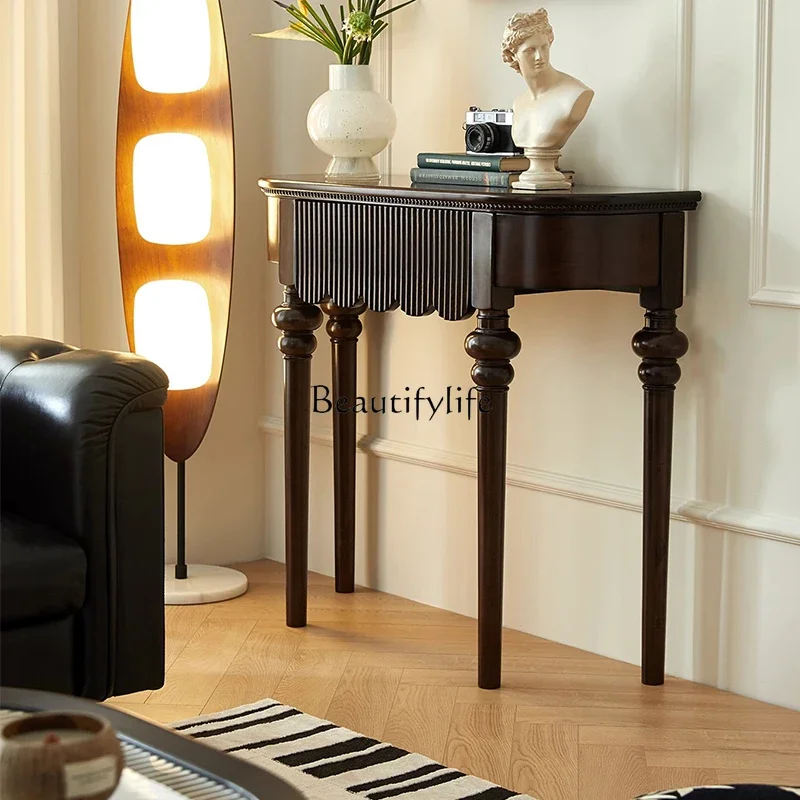 

Ls51American Rural Log Porch Table Retro Old Solid Wood Porch Decorative Table