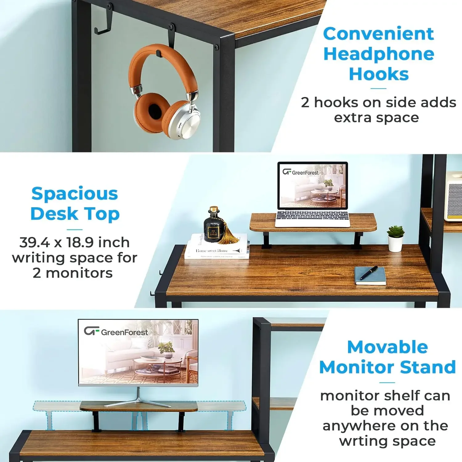 Gamer Cabinet Walnut Freight Free Home Office Table for Laptop Bed Gaming Tables Writing Desk Organizer L Shaped Desk Furniture