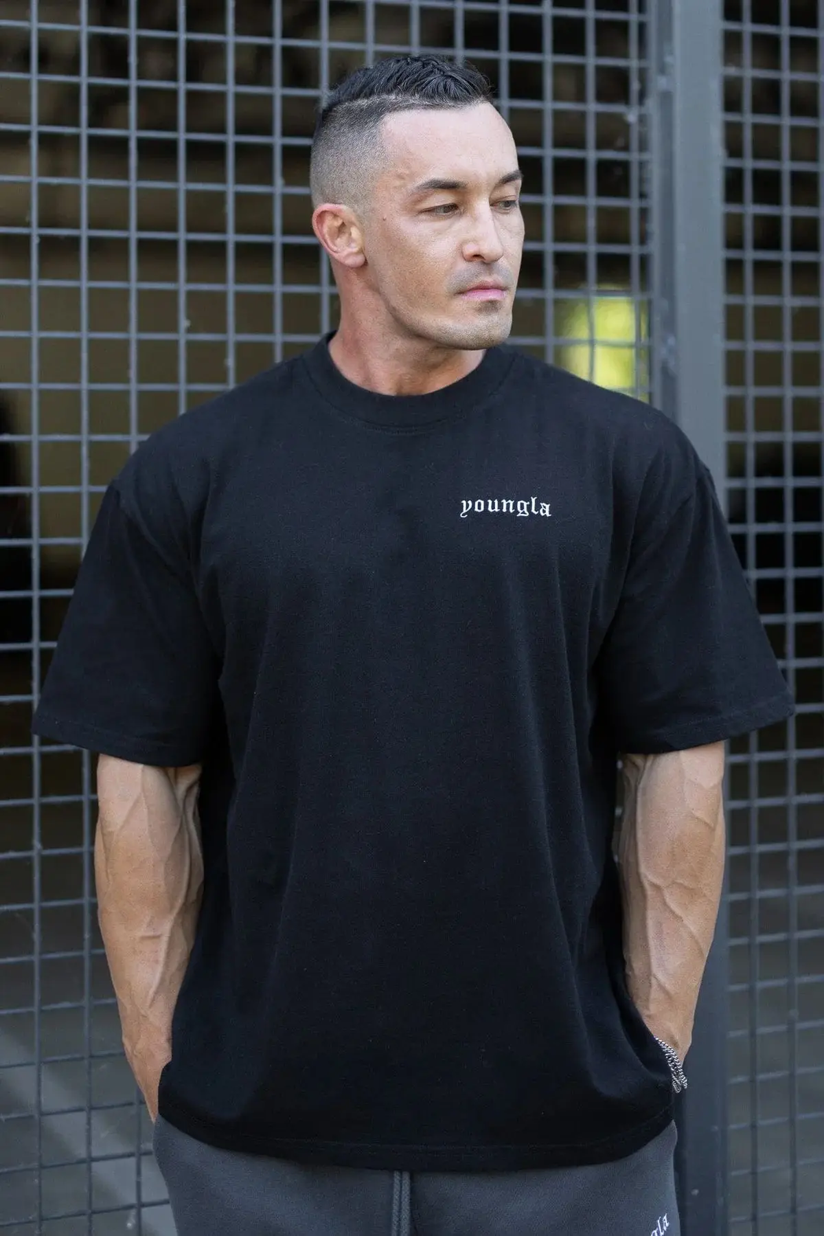 

YA Men's Oversized fallow T-Shirt Summer New Sports Fitness Cotton Crew Neck Short Sleeve Joggers Gym Running Training T-Shirts