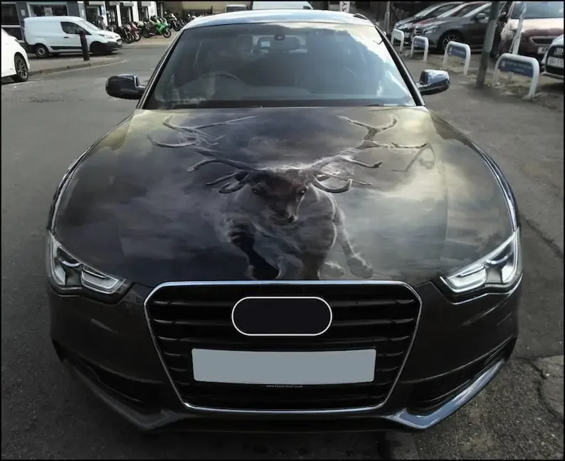 

Олень капот автомобиля обертка полноцветная виниловая наклейка дикое животное наклейка