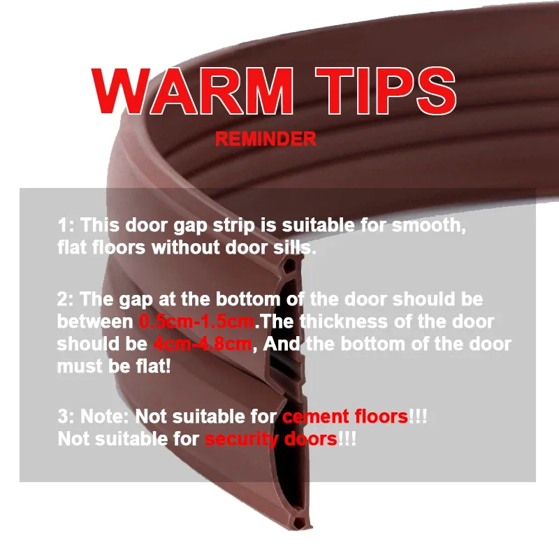 1pc Door Draft Stopper for Bottom, Seal Dust And Noise Insulation Weather Stripping Draft Guard Insulator Sealing Strip image 6