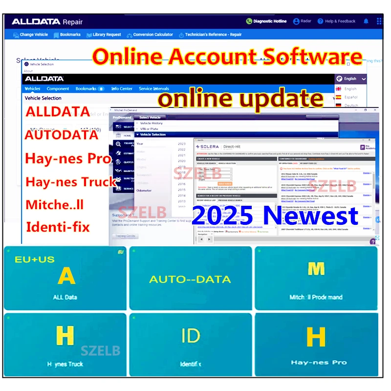 2025 Online Account for Alldata ,Auto-data,Mit..chell, hay-nes pro, Identi-fix, All Data Workshop Online Update Work Perfectly