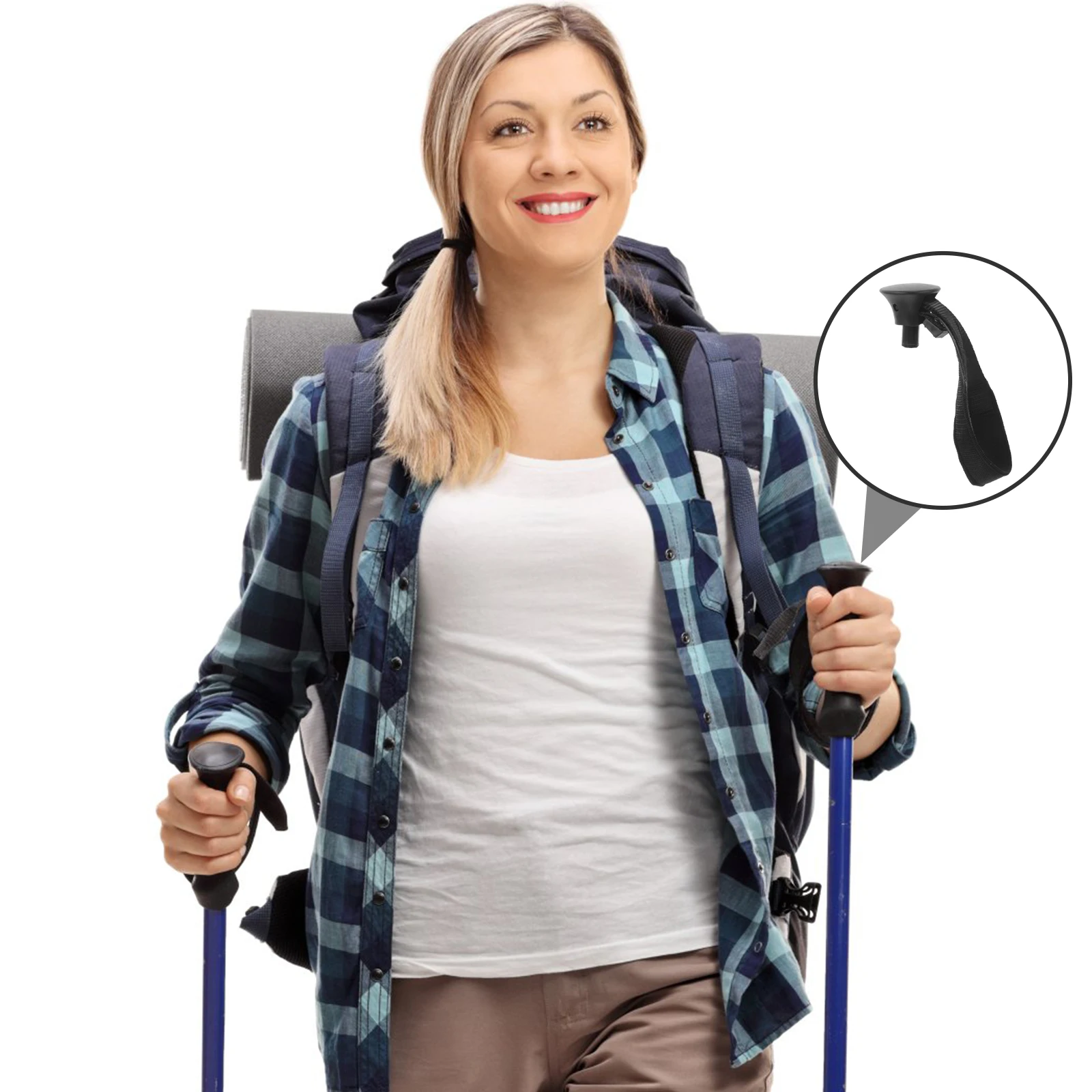 

Alpenstock Accessories Hiking Pole Wrist Harnesses Wristbands Rest Staff Grips Supports Polyester