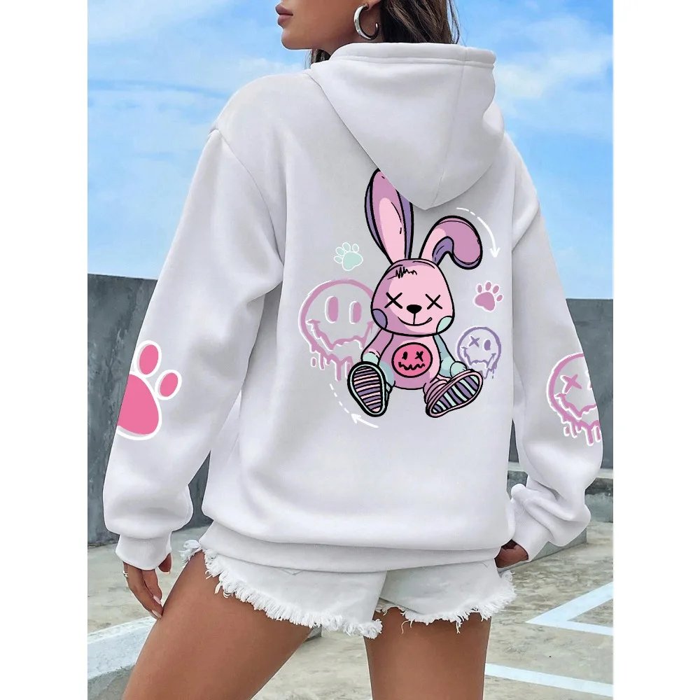 Hip-hop Street Casual Print Women's Hoodie Fashion Casual Oversized Loose New Sweater Autumn Warm Fleece Top Clothing Unisex