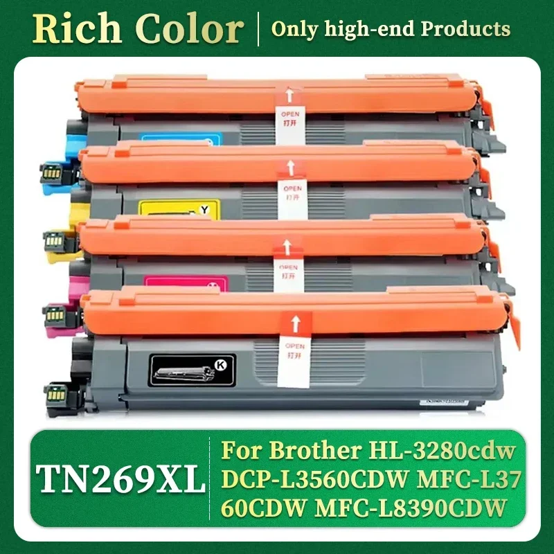 TN269 TN269 XL Toner Cartridge For Brother HL-3280cdw DCP-L3560CDW MFC-L3760CDW MFC-L8390CDW Colour Printer Selenium Drum