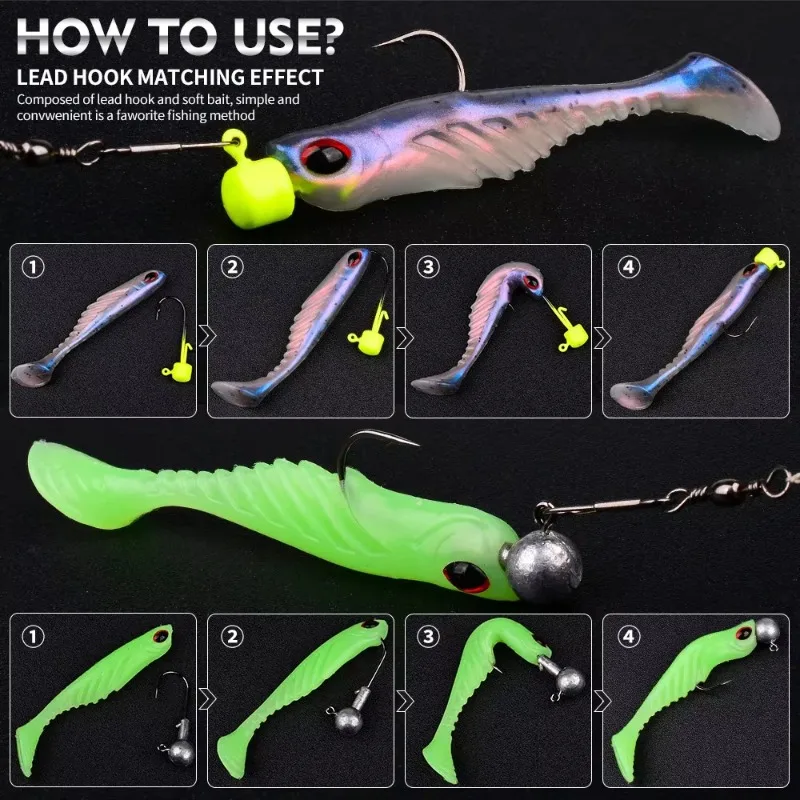 12PCS Soft Fish Fake Bait 7cm 2.8g Simulated Fishing Lure Kit Reusable Fish&Bass Fishing Essential for Novice Anglers Roadrunner