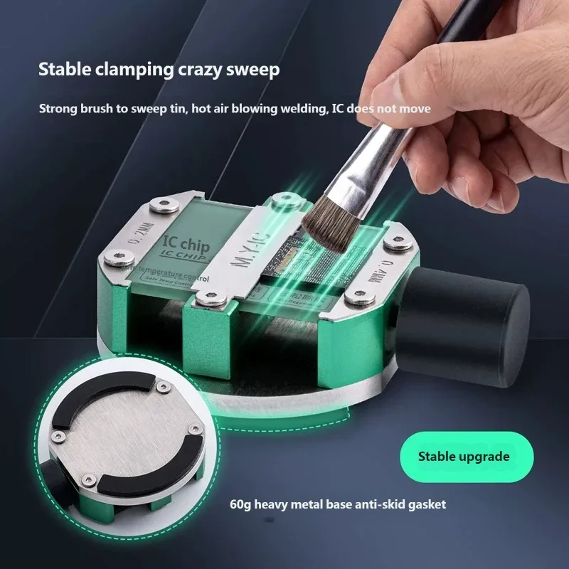 YCS Universal IC Chip Fixture CPU IC Degumming Clamp Holder for Mobile Phone Memory Power BGA Chip Professional Repair Jig Tools
