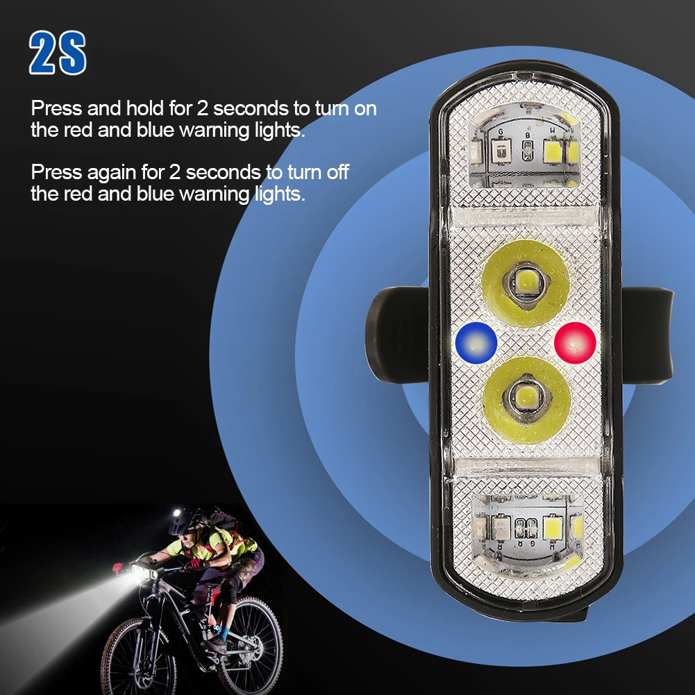 LED Bicycle Smart Sensing Front Light Type-C Rechargeable MTB Road Bike Head Lamp Night Safety Riding Warning Headlight