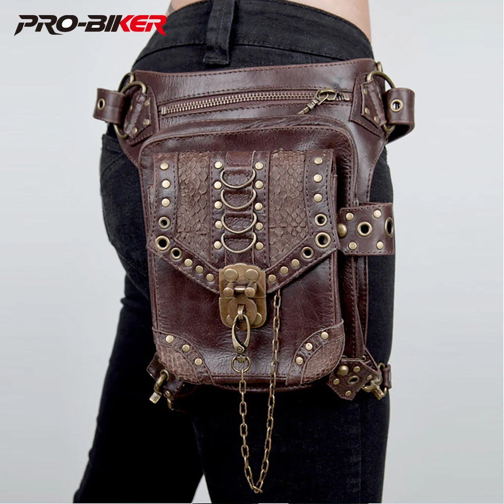

Brown Saddlebag For Motorcycle Retro Bolsa Moto PU Material Messenger Bag Waterproof Motorcyclist Sacoche Moto Tear Resistance