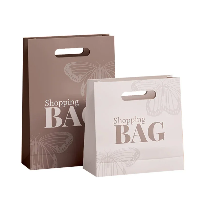 Wholesale High Quality Kraft Paper Gift Bag with Handle Shopping Bag Clothing Store Cosmetics Jewelry Packaging Bag shopper bags