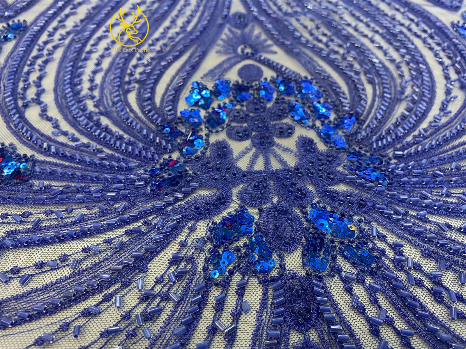 Eleganter französischer bestickter Perlen-Spitzenstoff 2026 – Hochwertiger afrikanischer Pailletten-Spitzenstoff für nigerianische Hochzeitskleider zum Nähen – Detail 10