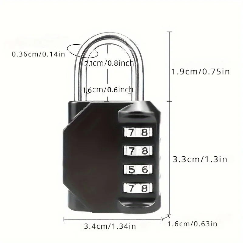 1pc/2pcs Combination Padlocks Lock Resettable 4-digit Padlock With Combination, Combo Lock For Toolbox School Employee Locker