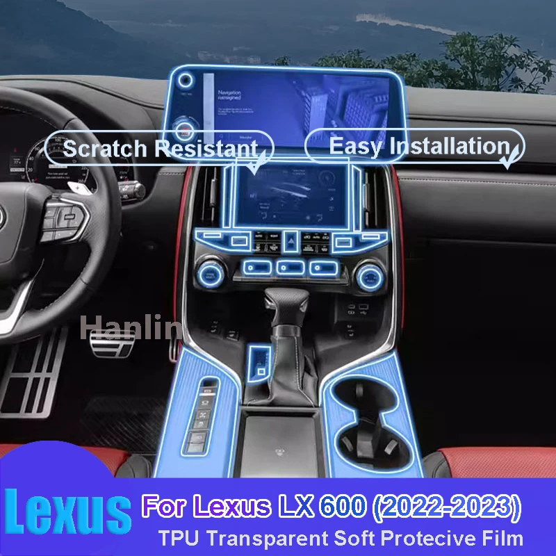

Прозрачная защитная пленка из ТПУ для салона автомобиля Lexus LX 600 (2022-2023), защита от царапин