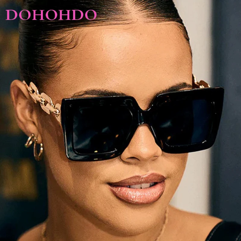 

Fashion Big Frame Metal Square Women's Sunglasses Luxury Brand Designer Men Sunglass Outdoor Driving Travel Eyewear Ladies UV400