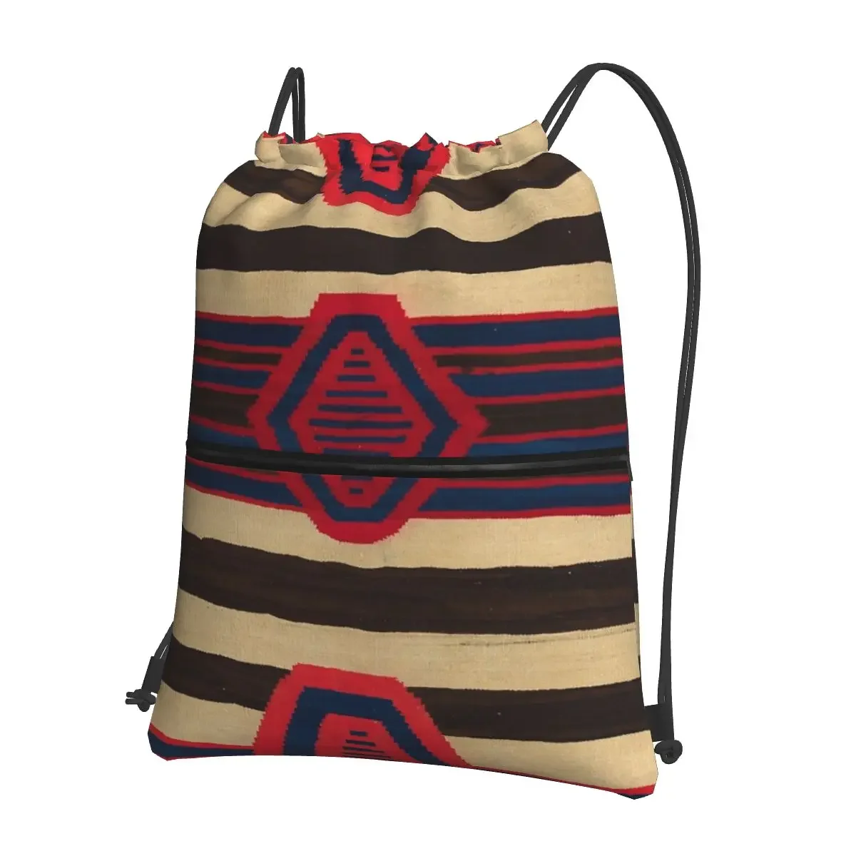 

Indigenous Designs I Chief's Blanket Navajo Weavings Portable Backpacks Drawstring Bag Sundries Bags For Travel Sport Man Woman