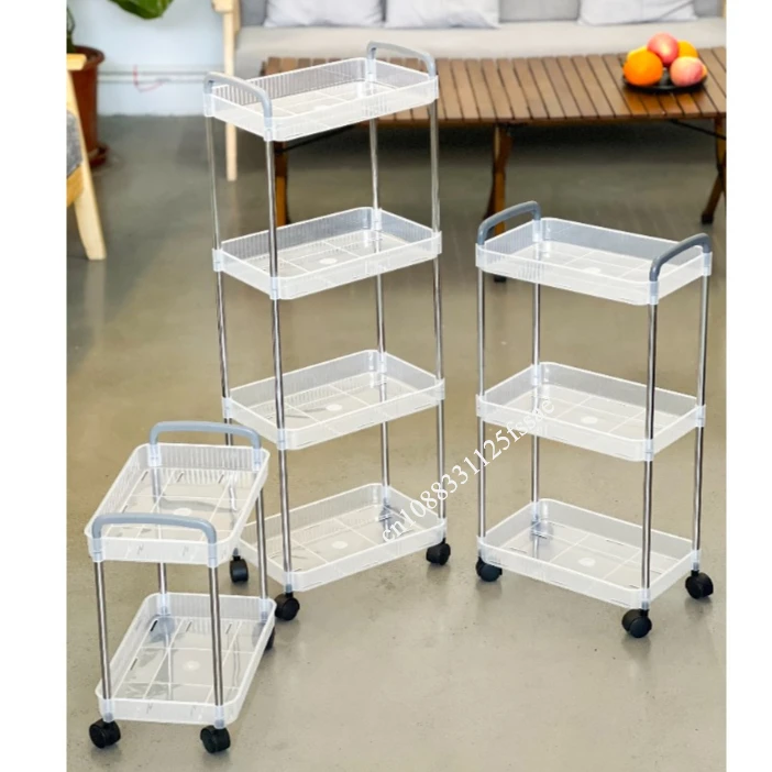 Trolley Bookshelf Kitchen Storage Rack Kitchen Corner Narrow Slit Storage Cabinet Bathroom Living Room Home Organizer