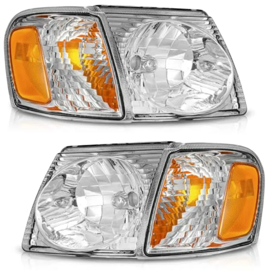

Halogen Headlights Assembly Driver Passenger Side Compatible with 2001-2003 Explorer Sport ONLY 2001-2005 Explorer Trac ONLY