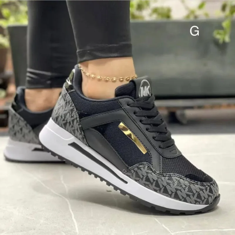 2024 New Style Women Wedges Sneakers Lace - Up Breathable Sports Shoes Casual Platform Female Footwear Ladies Vulcanized Shoes