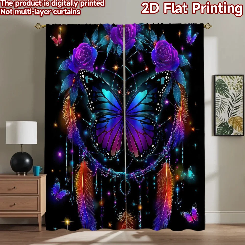 

1pc 2D flat Photography Backdrop Popular Scene Backdrop Butterfly and Roses 100% Polyester Festive Backdrops Perfect for Holiday