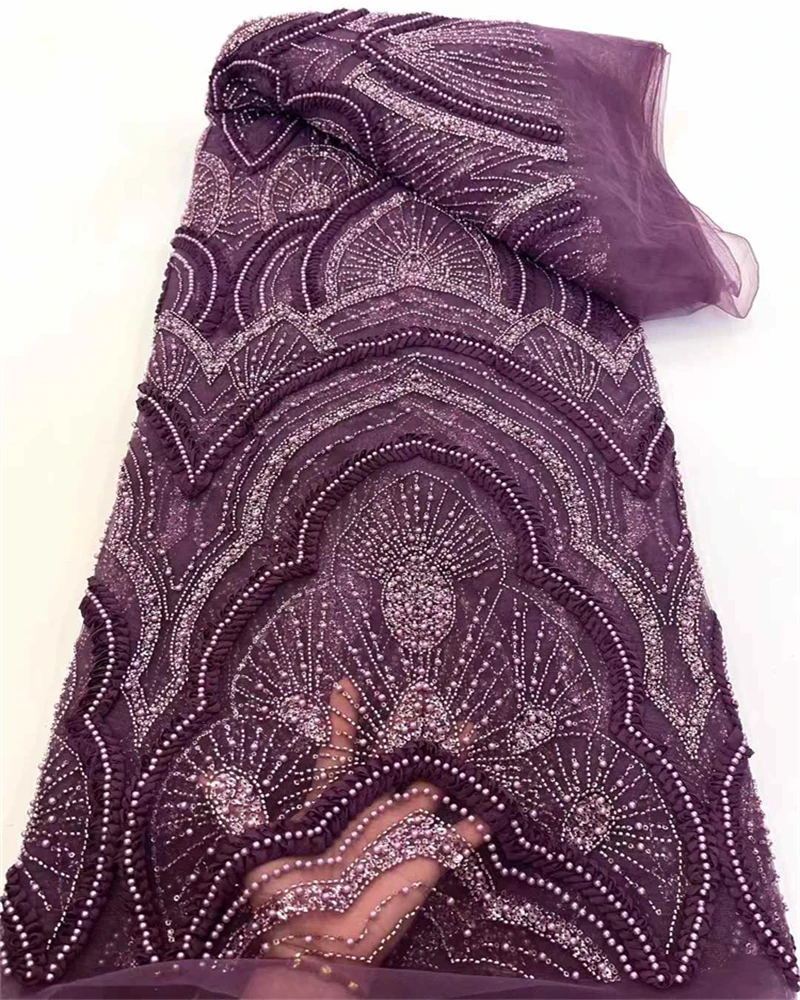 موضة الفرنسية شبكة مطرز التطريز العريس أقمشة الدانتيل مع الترتر الأفريقي النيجيري النسيج لفستان الزفاف النساء الخياطة