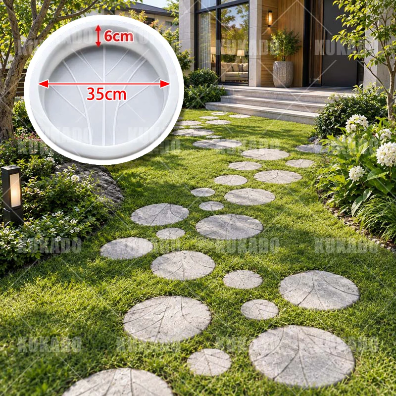 35cm Anti-Slip Cement Grinding Disc with Tree Branch Pattern S-Shaped Plastic Striped Floor Tile Imitation Park Step Brick