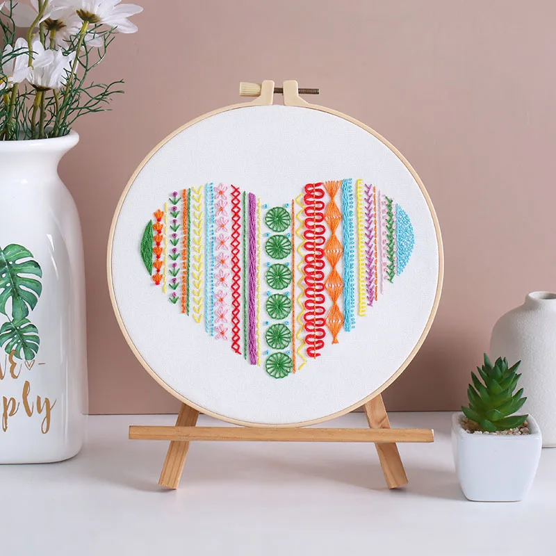 Clean Sale!! DIY Embroidery Kit Cross Stitch Set for Beginner Flower Pattern Printed Sewing Art Craft Painting Home Decor Gift