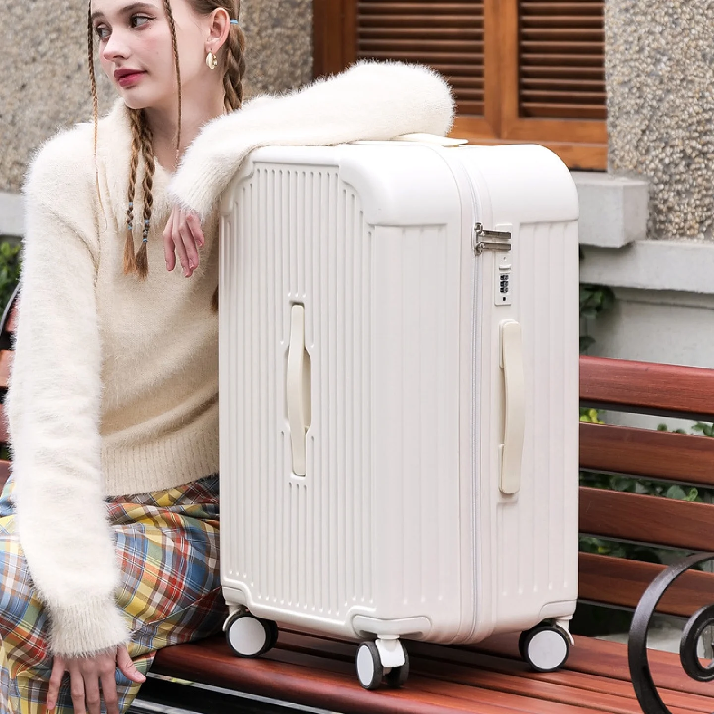 

Новый 2024, большой женский чемодан для переноски Lage Capaci, прочная дорожная сумка, пароль Lo, многофункциональный силиконовый материал ex