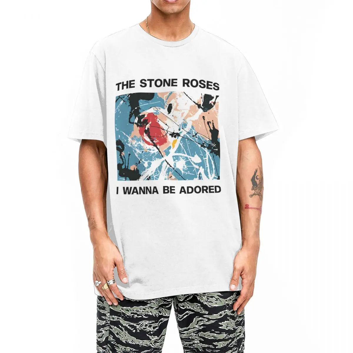 Mens T-Shirt The Stone Roses T Shirts Hip Hop adored Summer Tees Y2K Casual Design Cotton Tops Plus Size 5XL