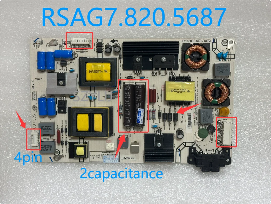 

Original Stock Good Test FOR LED50K198 LED48EC290N power board RSAG7.820.5687 ROH 4PINS