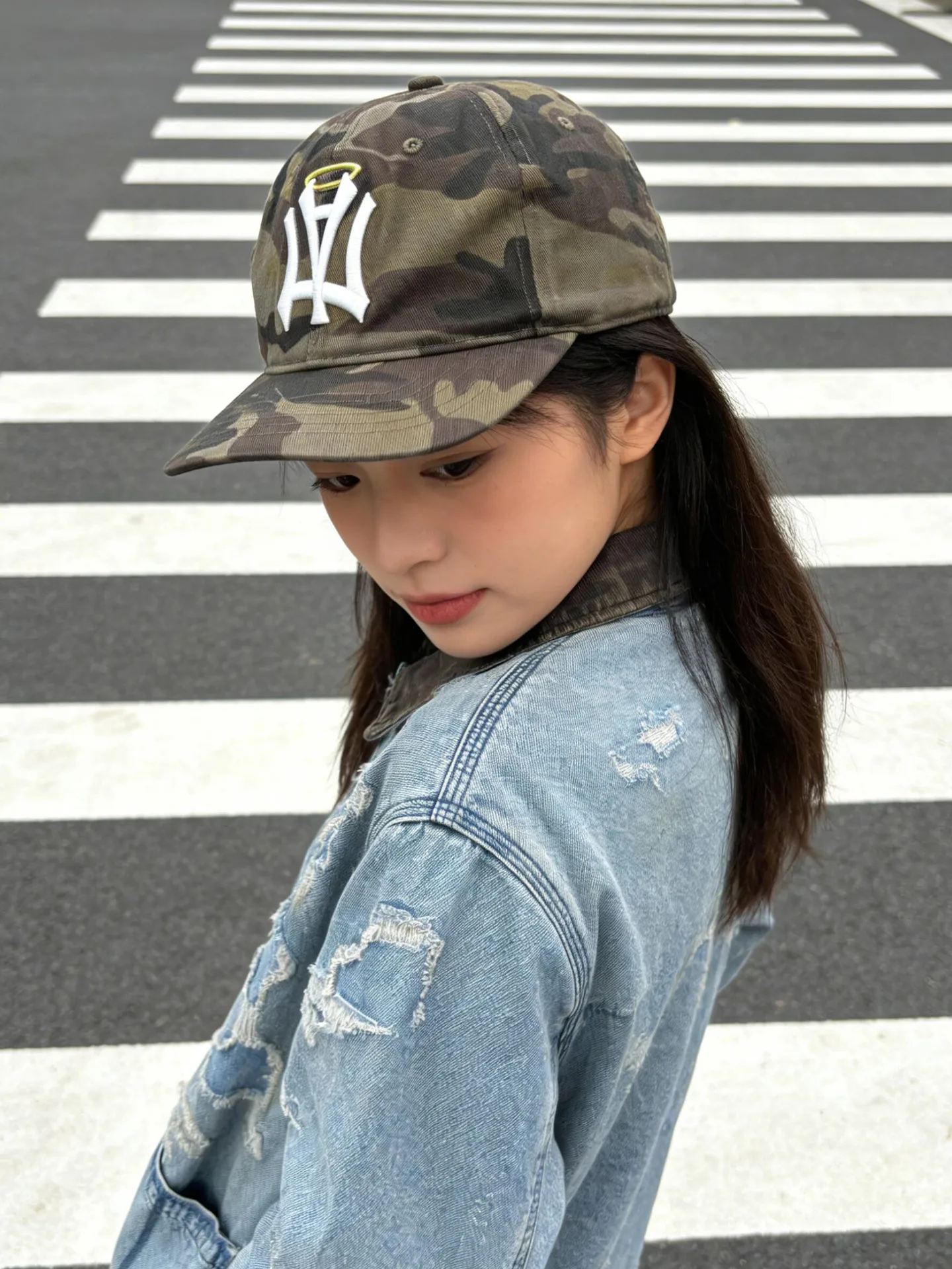 unisex-baseball-cap-angel-wings-camouflage-hat-retro-slimming-sun-protection-korean-style-trendy-men's-women's-cap