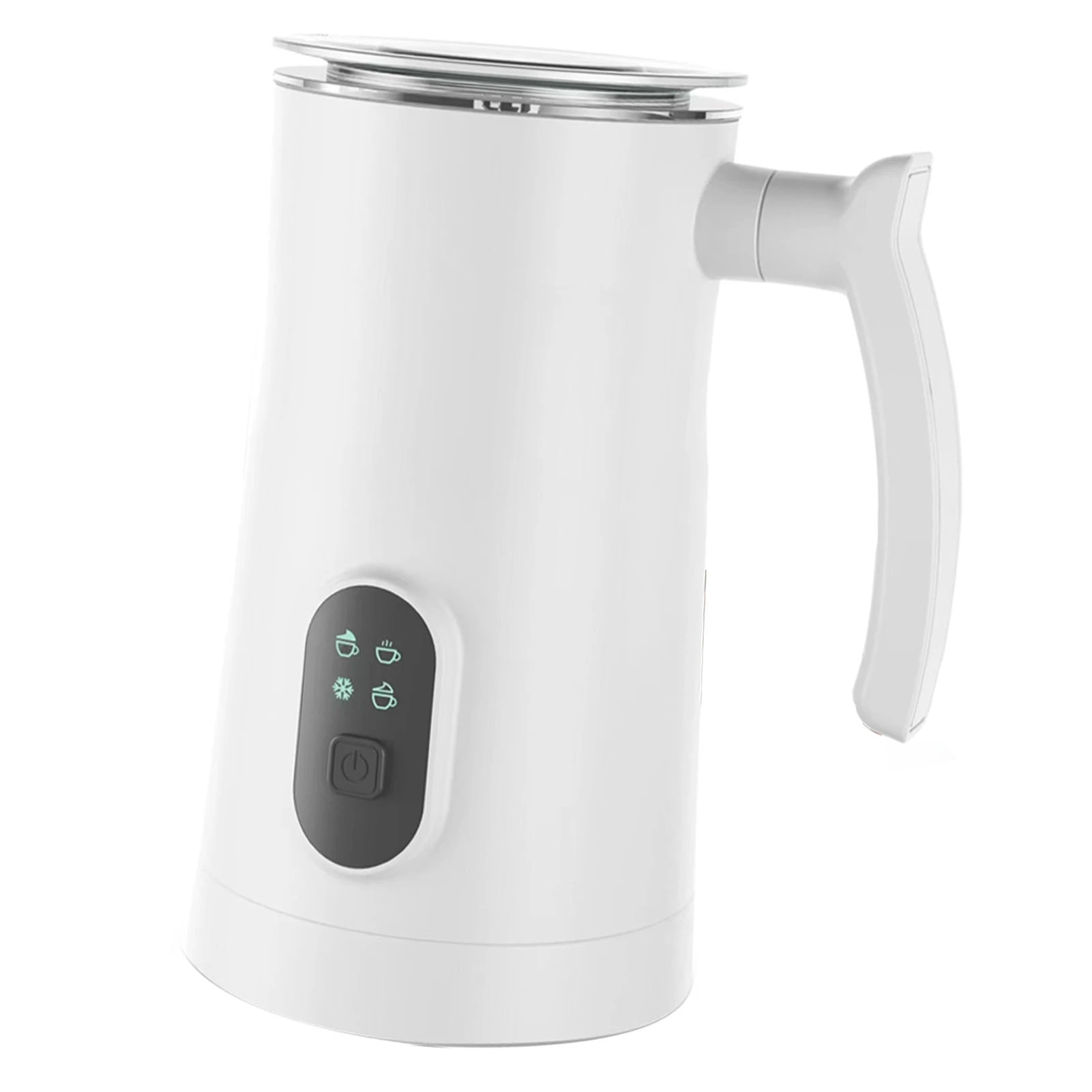 رغوة الحليب الكهربائية من الفولاذ المقاوم للصدأ 4 في 1 صانع رغوة ساخن/بارد عملية صامتة 400 وات داخلي غير لاصق 11.84 أونصة/350 مل