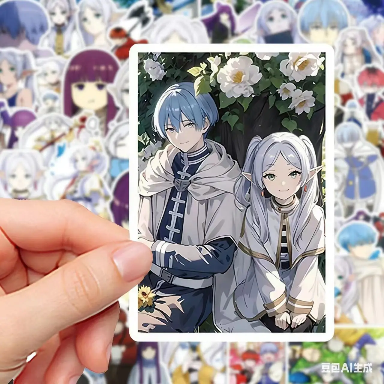 50pcs/set Anime Frieren Himmel Cartoon Graffiti Stickers Cosplay Waterproof DIY Laptop Guitar Phone Luggage Decals Cosplay Props