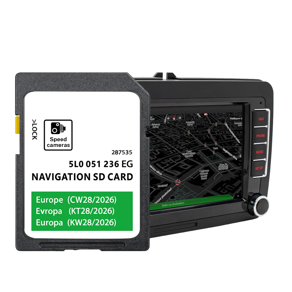 

for Skoda Kodiaq from 2016 to 2020 Navigation SD Card GPS Memory Sat NAV Cover Map Europe Road Tracking
