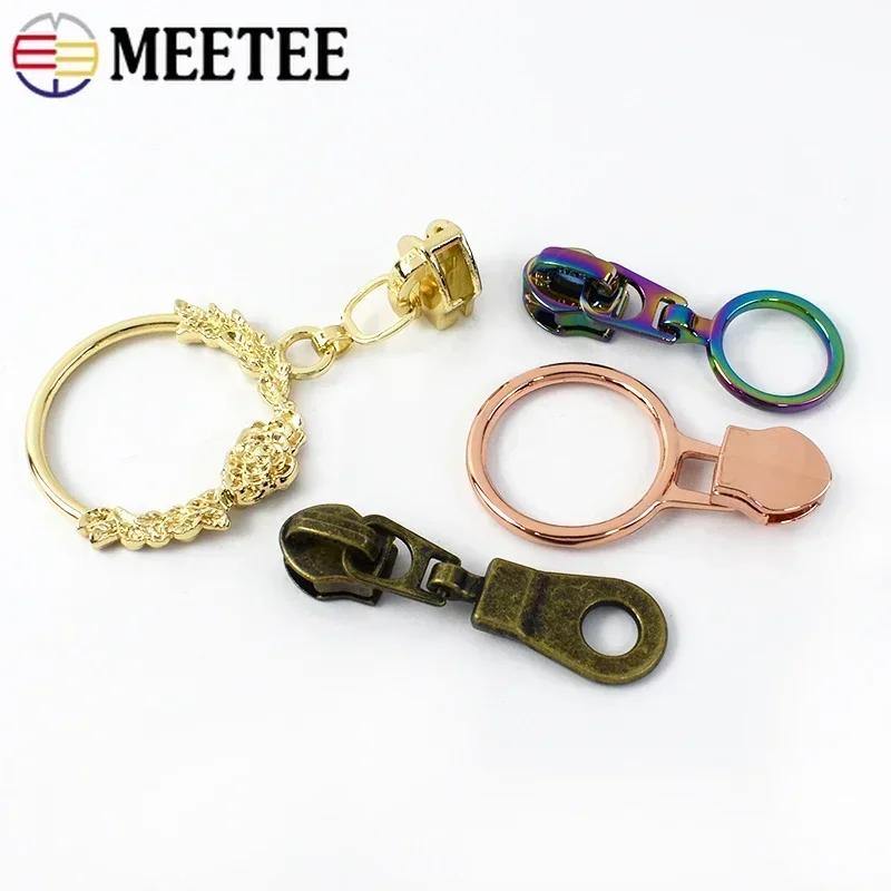 5# Zipper Slider for Nylon Zippers Tape O Ring Zips Pulls Head Decor Shoes Wallet Repair Closure Lock DIY Sewing Accessory