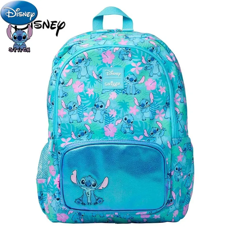 Disney Stitch Backpack Smiggle School Bags Double Shoulder Bag Student Stationery Bagpack Anime Gift Travel Storage Schoolbag