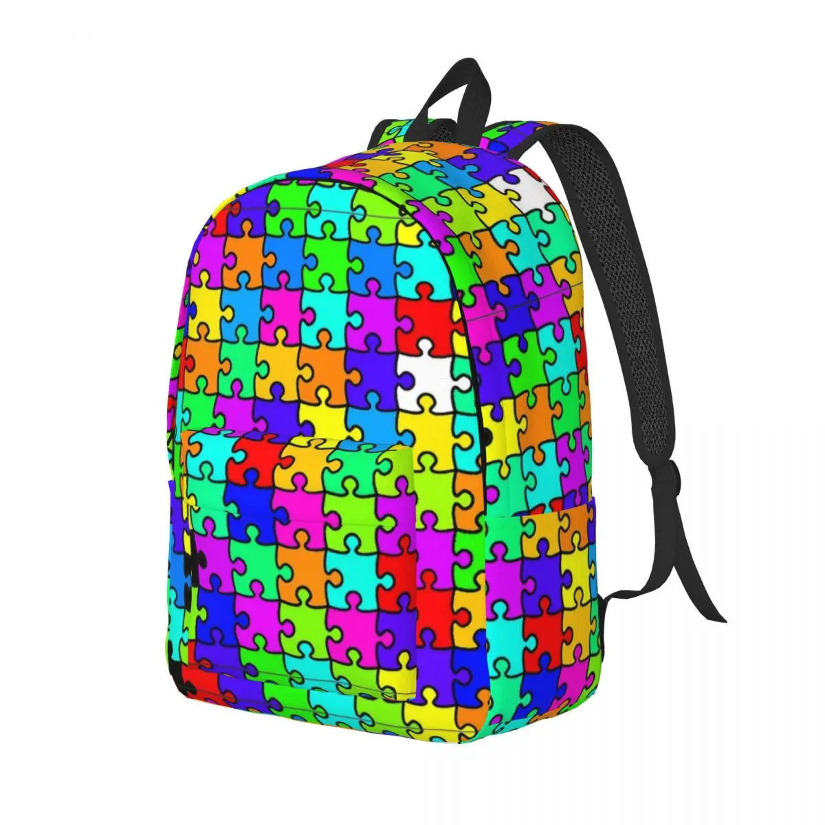 Mochila Color Puzzle para Homens e Mulheres, Sacos de Lona Legal, Estudante, Caminhada, Viagem, Laptop, Computador, Presente