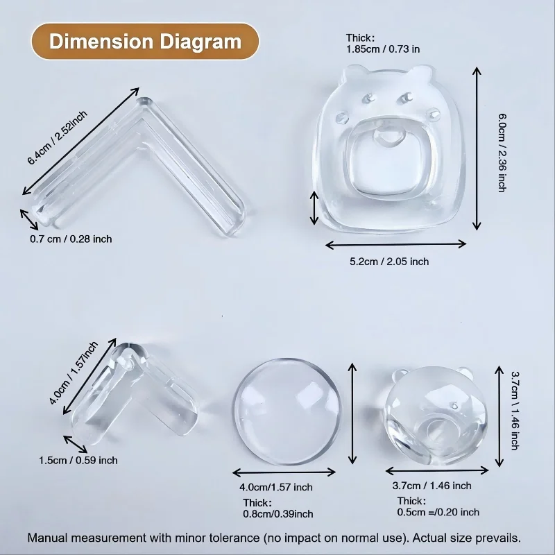36 pièces/ensemble de protections d'angle transparentes pour la sécurité des bébés, protections anti-collision pour les bords de table et butées de porte, essentiels pour nouveau-nés