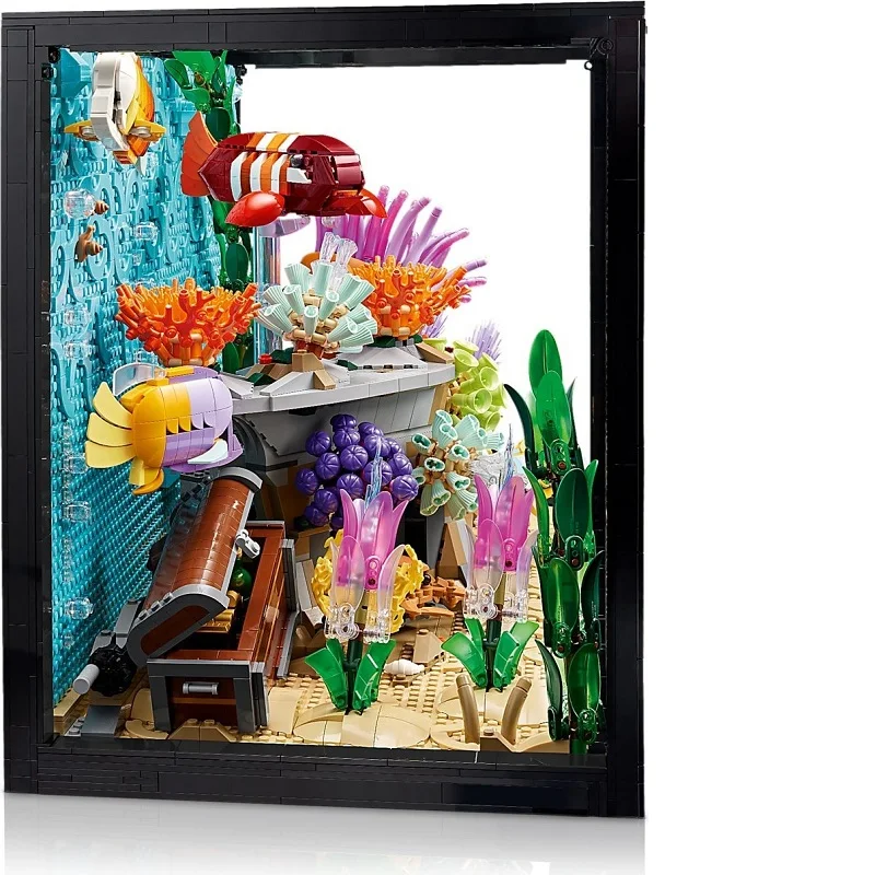 

Тропический аквариум с рыбками, модель морских животных, детский конструктор для сборки, игрушки на Рождество, украшение для дома, подарок для взрослых